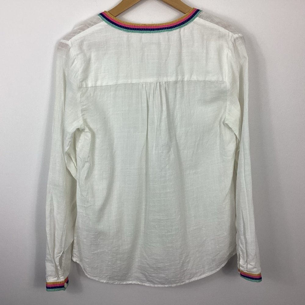 Boden Rainbow Trim Blouse Size 4 - Picture 5 of 8